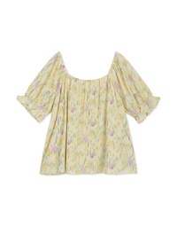 Tie-Dye Puff Sleeve Peplum Top