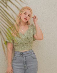 Gingham Tie-Back Crop Top