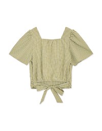 Gingham Tie-Back Crop Top