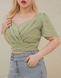 Gingham Tie-Back Crop Top
