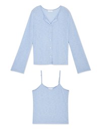 Sheer Fine Knitted Cami Top & Cardigan Set Wear