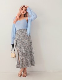 Sheer Fine Knitted Cami Top & Cardigan Set Wear