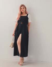 Maxi Skirt Overlay Playsuit (With Belt)