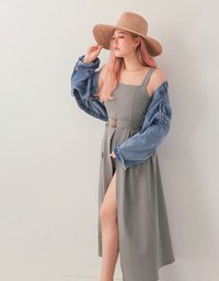 Maxi Skirt Overlay Playsuit (With Belt)