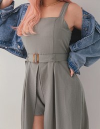 Maxi Skirt Overlay Playsuit (With Belt)