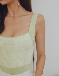 Finest Knitted Plaid Tank Top