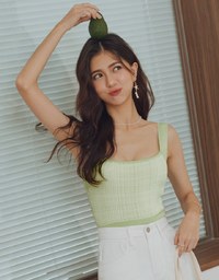 Finest Knitted Plaid Tank Top