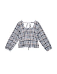 Plaid Chinched-West Top