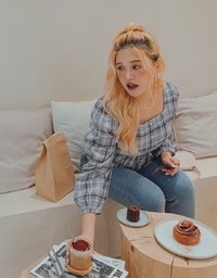 Plaid Chinched-West Top