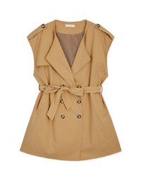 Modern Twist Sleeveless Trench Coat (With belt)