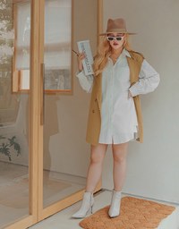 Modern Twist Sleeveless Trench Coat (With belt)