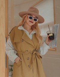 Modern Twist Sleeveless Trench Coat (With belt)