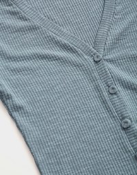 Finest Minimalistic Buttoned Ribbed Top