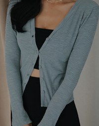 Finest Minimalistic Buttoned Ribbed Top