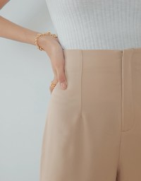 360° High-West Pleated Suit Straight-Leg Pants