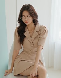 Modern Chic Hollow Puffy Suit Dress