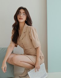 Modern Chic Hollow Puffy Suit Dress