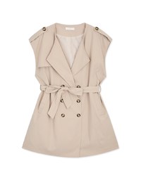 Modern Twist Sleeveless Trench Coat (With belt)