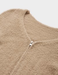 Sensual Front-Zipper Crop Sweater
