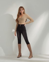 Sensual Front-Zipper Crop Sweater