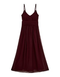 Swiss Dot Chiffon Cami Maxi Dress (With Padding)