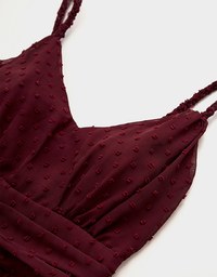 Swiss Dot Chiffon Cami Maxi Dress (With Padding)