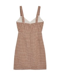 Vintage Plaid Ruched Cami Dress