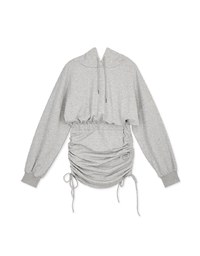 Elevated Casual Side-Drawstring Hooded Bodycon Dress