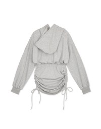 Elevated Casual Side-Drawstring Hooded Bodycon Dress