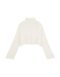 Stark Minimalism High-Neck Knitted Top (Detachable shoulder pad)
