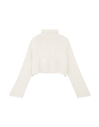 Stark Minimalism High-Neck Knitted Top (Detachable shoulder pad)