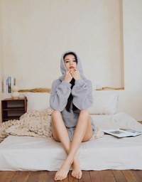 Elevated Casual Teddy Bear Pocket Hoodie