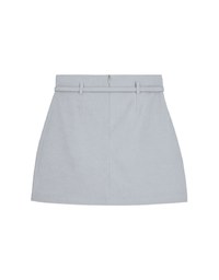 High-West Suede A-Line Mini Skirt (With Belt)