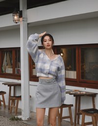 High-West Suede A-Line Mini Skirt (With Belt)