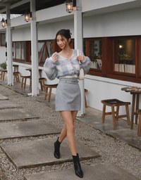 High-West Suede A-Line Mini Skirt (With Belt)