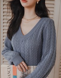 Très Chic Puffy Twist Knit Mini Dress