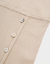 Elevated Detailing Buttoned Slit Knit Midi Dress
