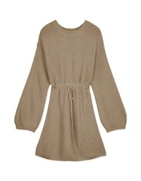Soft Grunge Puffy West-Drawstring Mini Dress