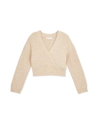 Understated Staple Crossover V-Neck Crop Sweater