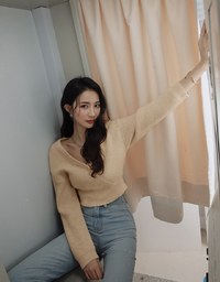 Understated Staple Crossover V-Neck Crop Sweater