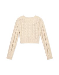 Dainty Square-Neck Buttoned Twist Sweater