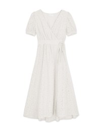 Feminine Aesthetic Overlapping Ties Lace Maxi Dress
