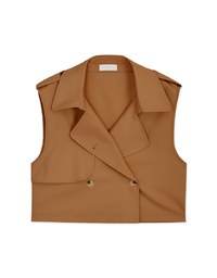 Très Chic Sleeveless Crop Trench Coat