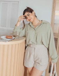 Basic Versatile Wrinkle-Free Blouse (With Detachable Shoulder Pads)