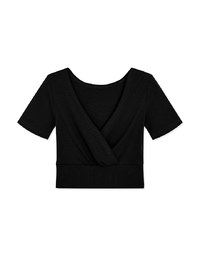 Finest Minimalistic Deep-V Puffy Crop Top