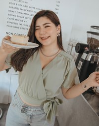 Sophisticated Side-Tie Crop Top (With Shoulder Pads)