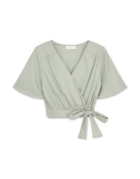 Sophisticated Side-Tie Crop Top (With Shoulder Pads)