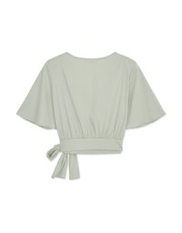 Sophisticated Side-Tie Crop Top (With Shoulder Pads)