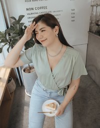Sophisticated Side-Tie Crop Top (With Shoulder Pads)
