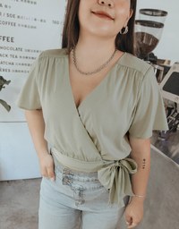 Sophisticated Side-Tie Crop Top (With Shoulder Pads)